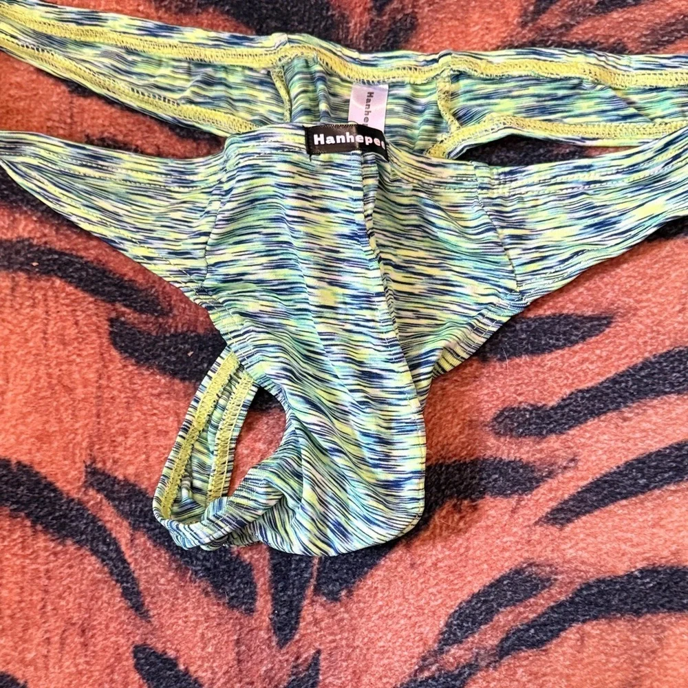 Men’s thong Multicolor Bikini Bottom pre loved used